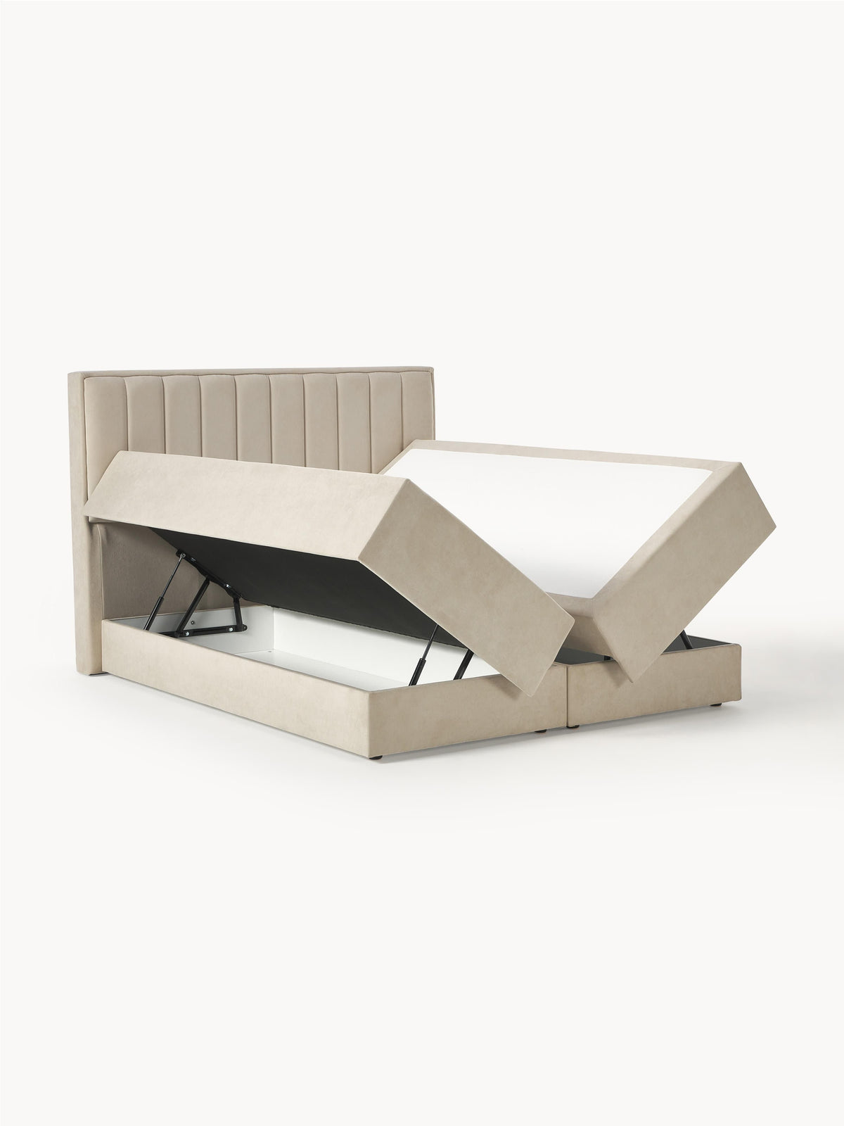Draggery Livia Box Spring Bed Frame with Storage