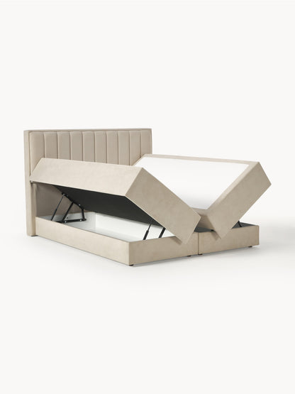Draggery Livia Box Spring Bed Frame with Storage