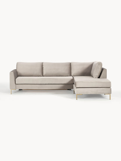 Draggery Luna Sofa Bed with Velvet Cover and Mattress, 3-Seater