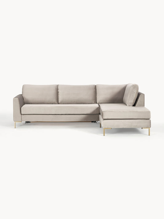 Draggery Luna Sofa Bed with Velvet Cover and Mattress, 3-Seater