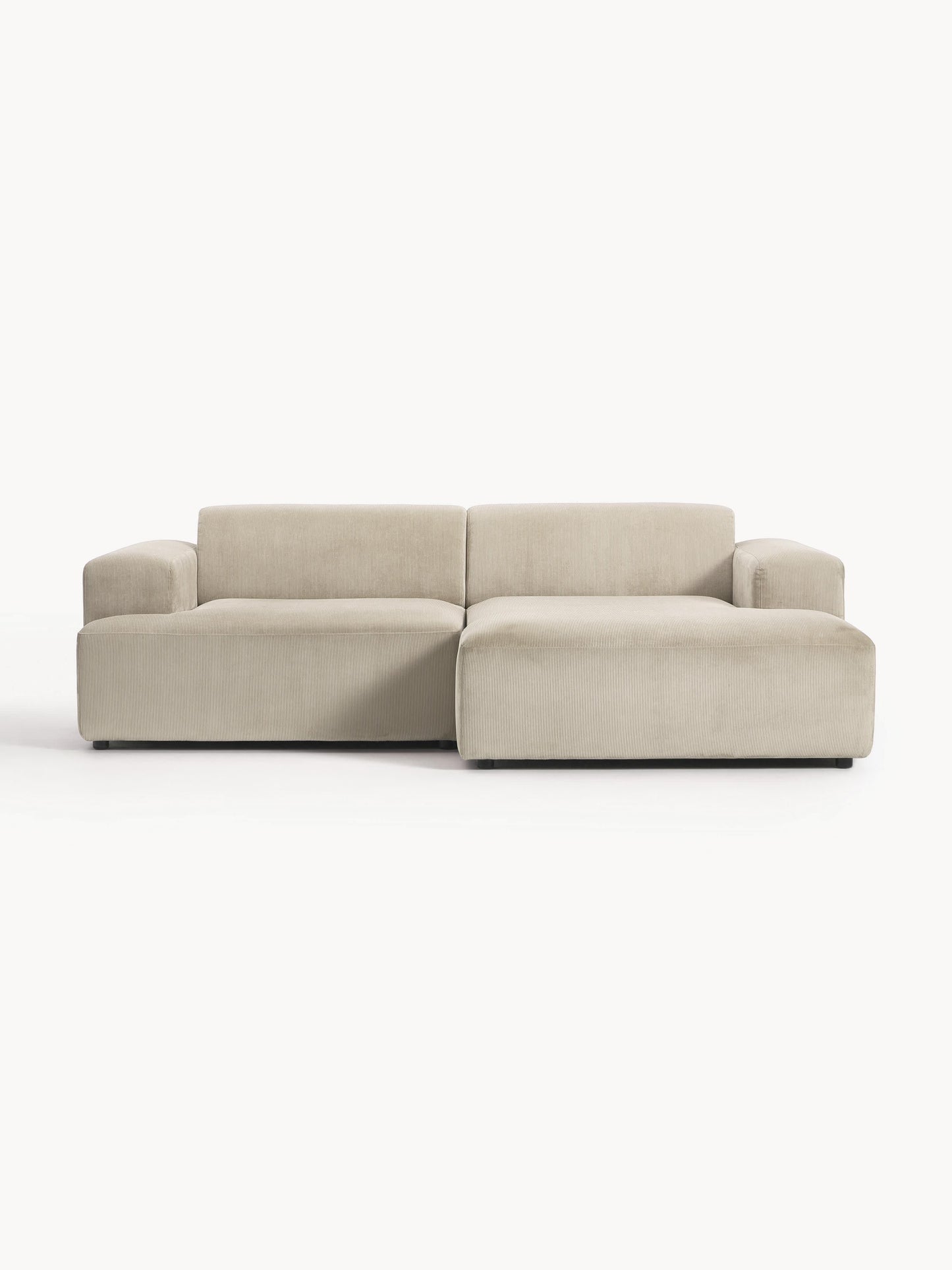 Draggery Melva Corner Sofa with Corduroy Cover, 3-Seater