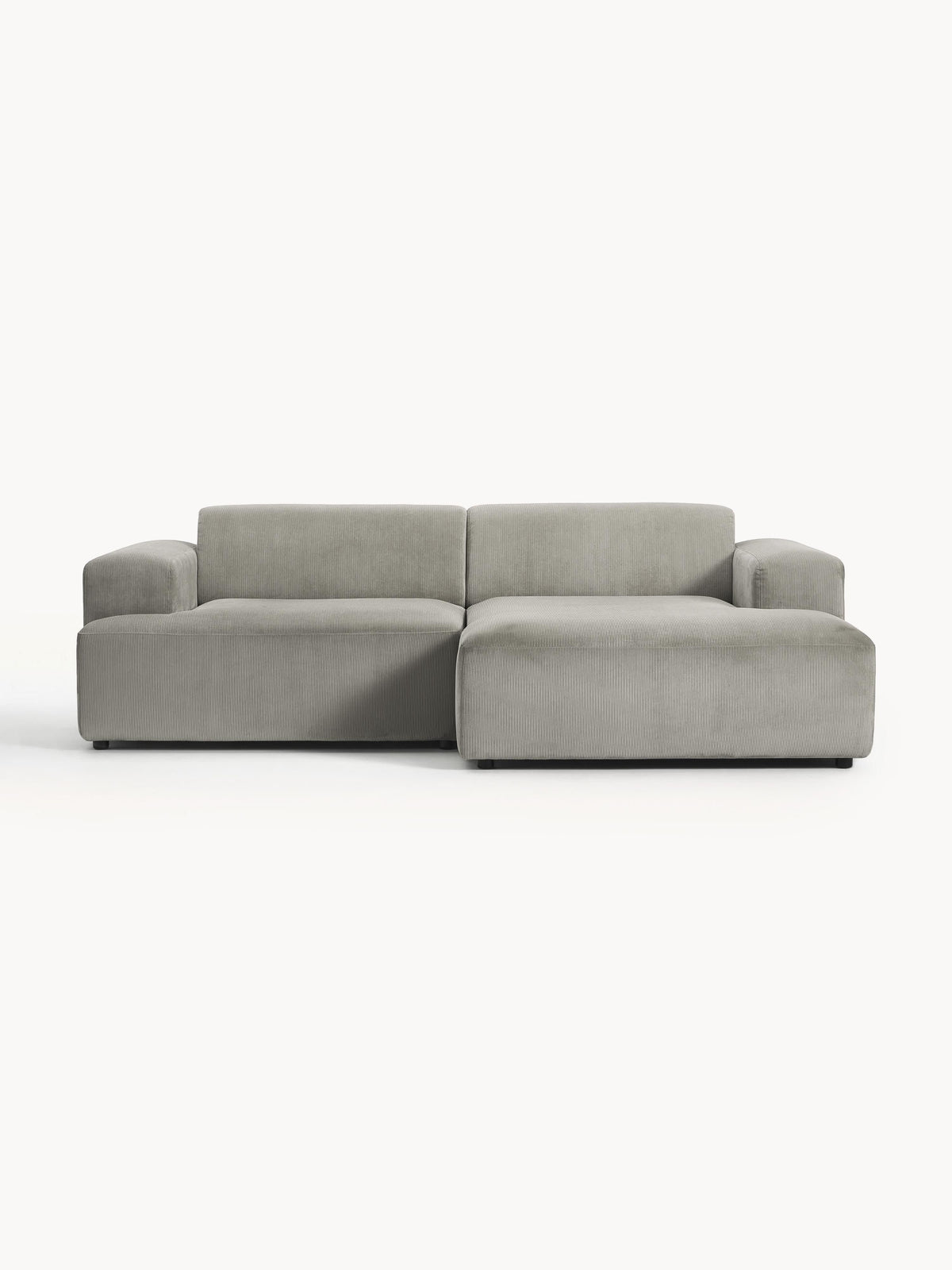 Draggery Melva Corner Sofa with Corduroy Cover, 3-Seater