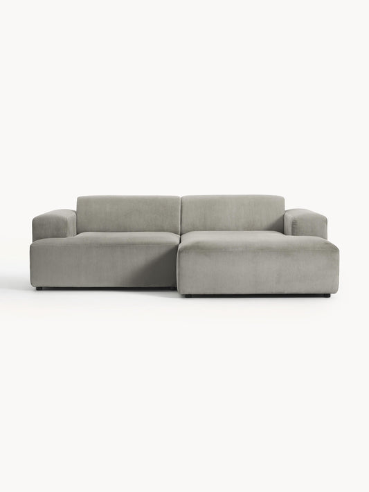 Draggery Melva Corner Sofa with Corduroy Cover, 3-Seater