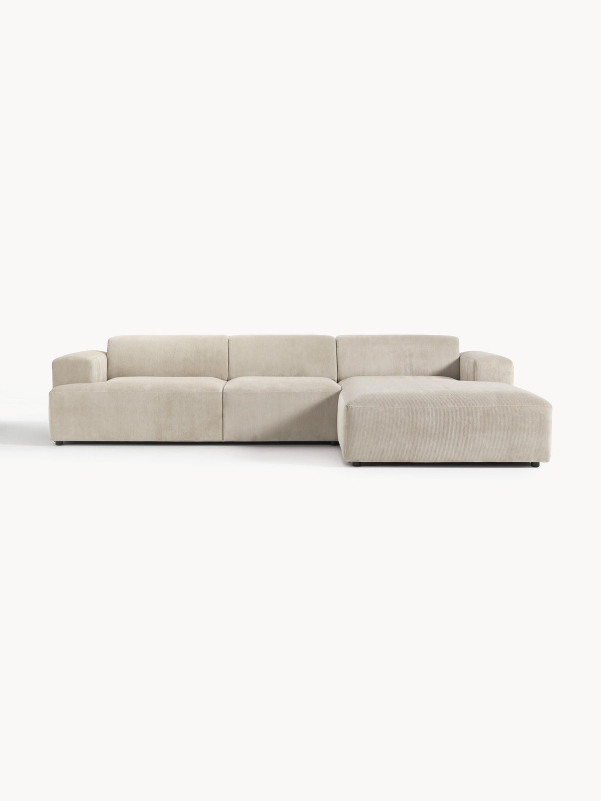 Draggery Melva Corner Sofa with Corduroy Cover, 4-Seater