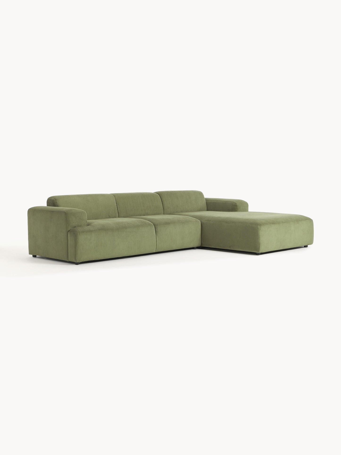 Draggery Melva Corner Sofa with Corduroy Cover, 4-Seater