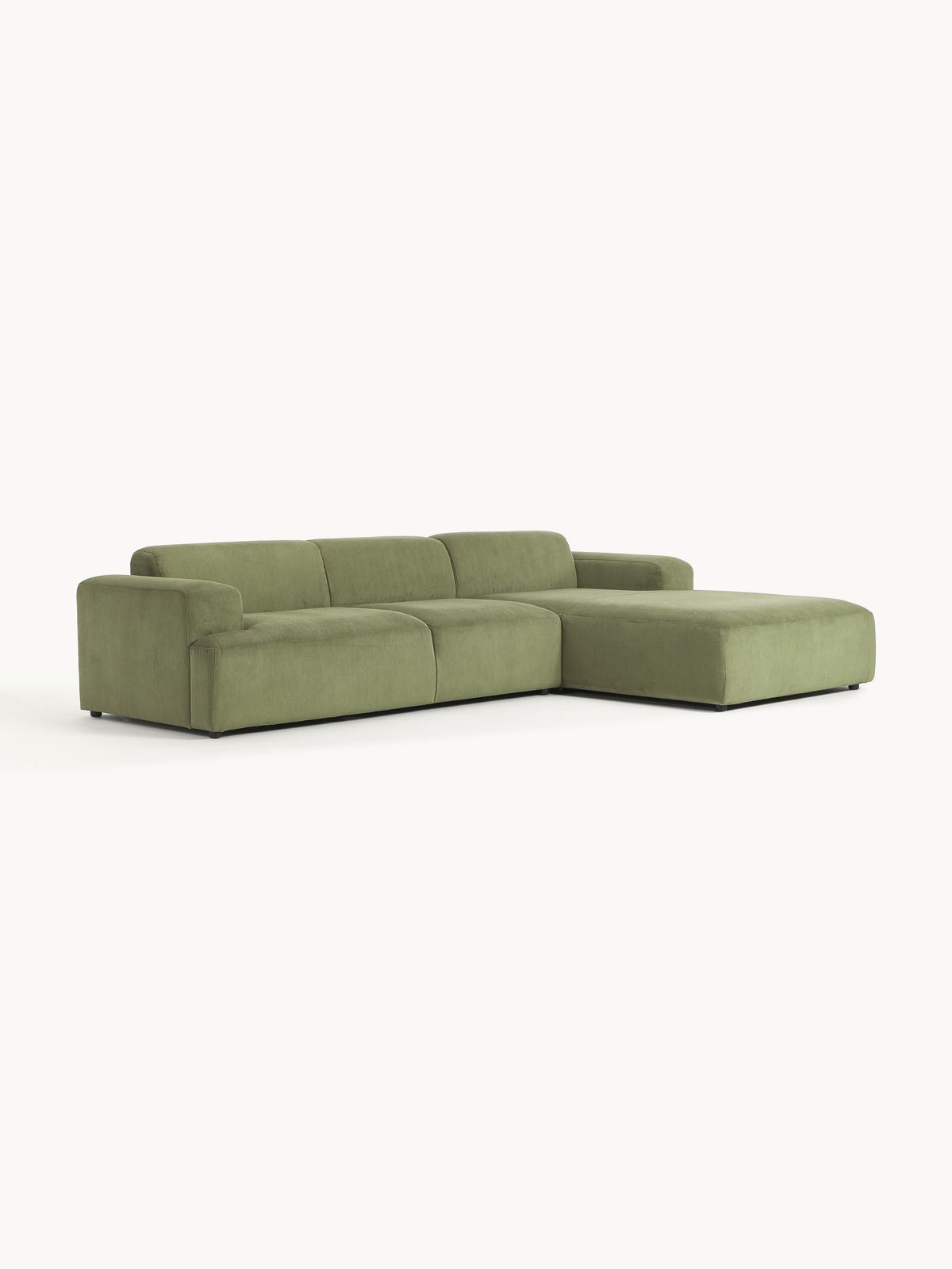 Draggery Melva Corner Sofa with Corduroy Cover, 4-Seater