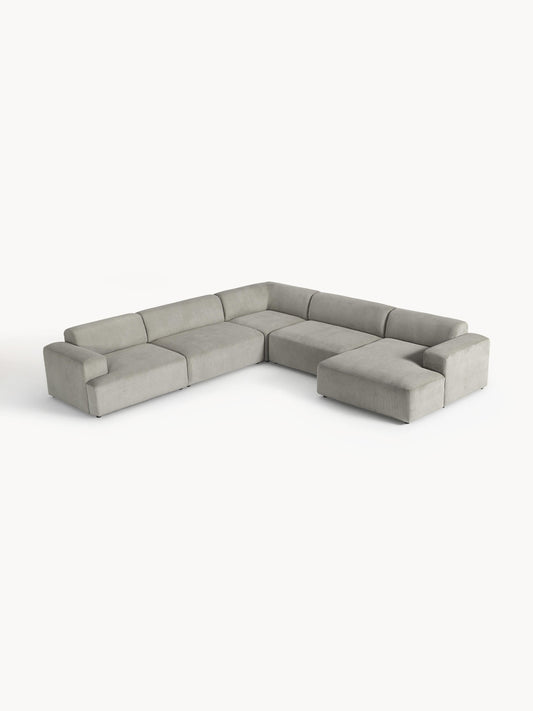 Draggery Melva Corner Sofa with Corduroy Cover, XL