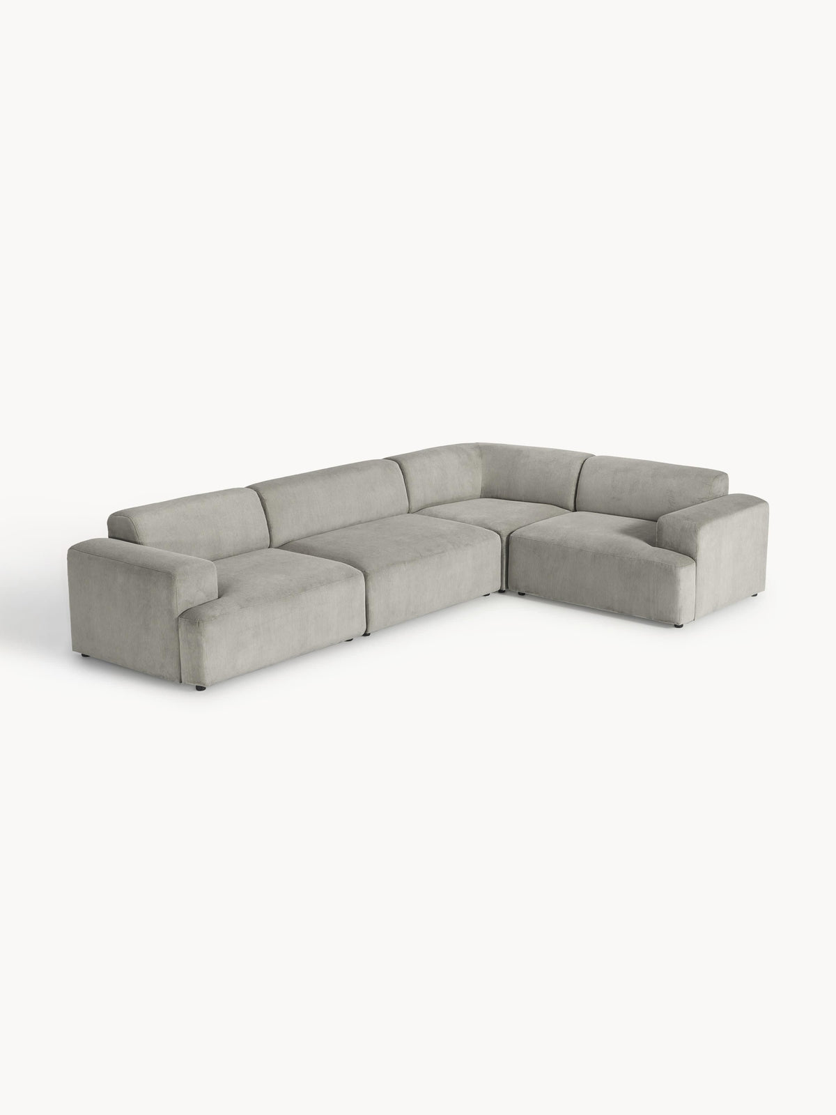 Draggery Melva Large Corner Sofa with Corduroy Cover (4-Seater)