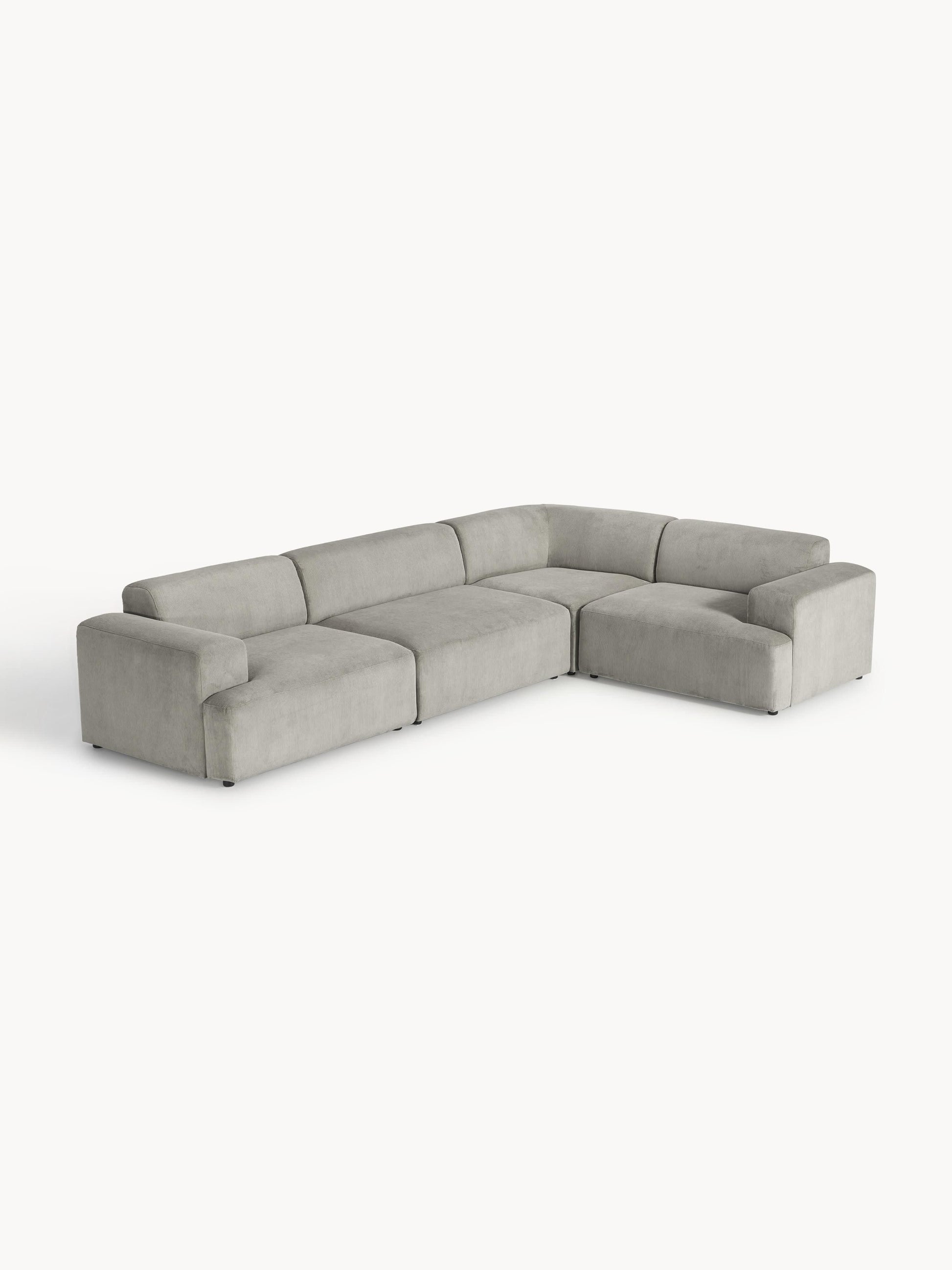 Draggery Melva Large Corner Sofa with Corduroy Cover (4-Seater)