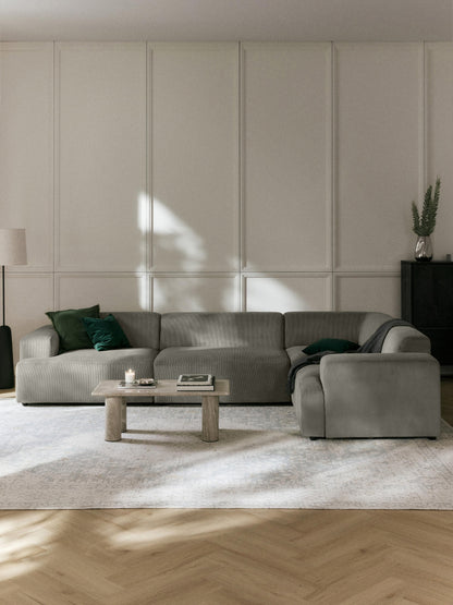 Draggery Melva Large Corner Sofa with Corduroy Cover (4-Seater)