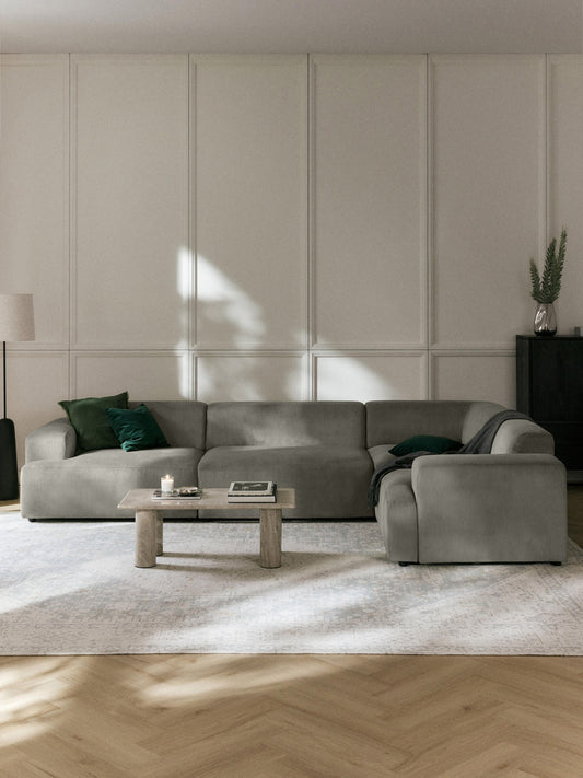 Draggery Melva Large Corner Sofa with Corduroy Cover (4-Seater)