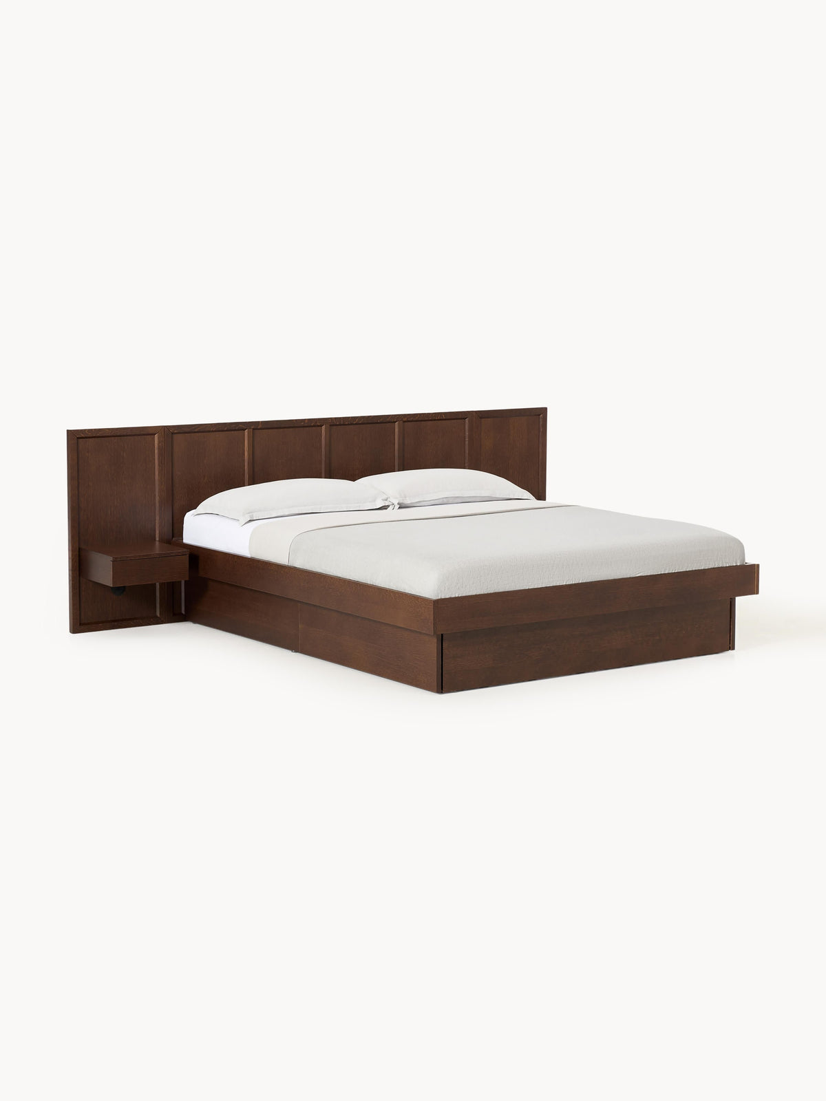 Draggery Nanto Bed Made of Wood with Bedside Tables and Headboard