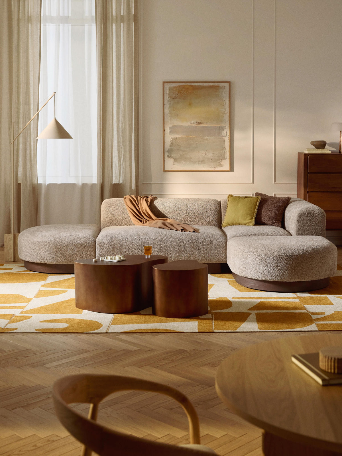 Draggery Natalie Modular Corner Sofa with Teddy Bouclé Cover
