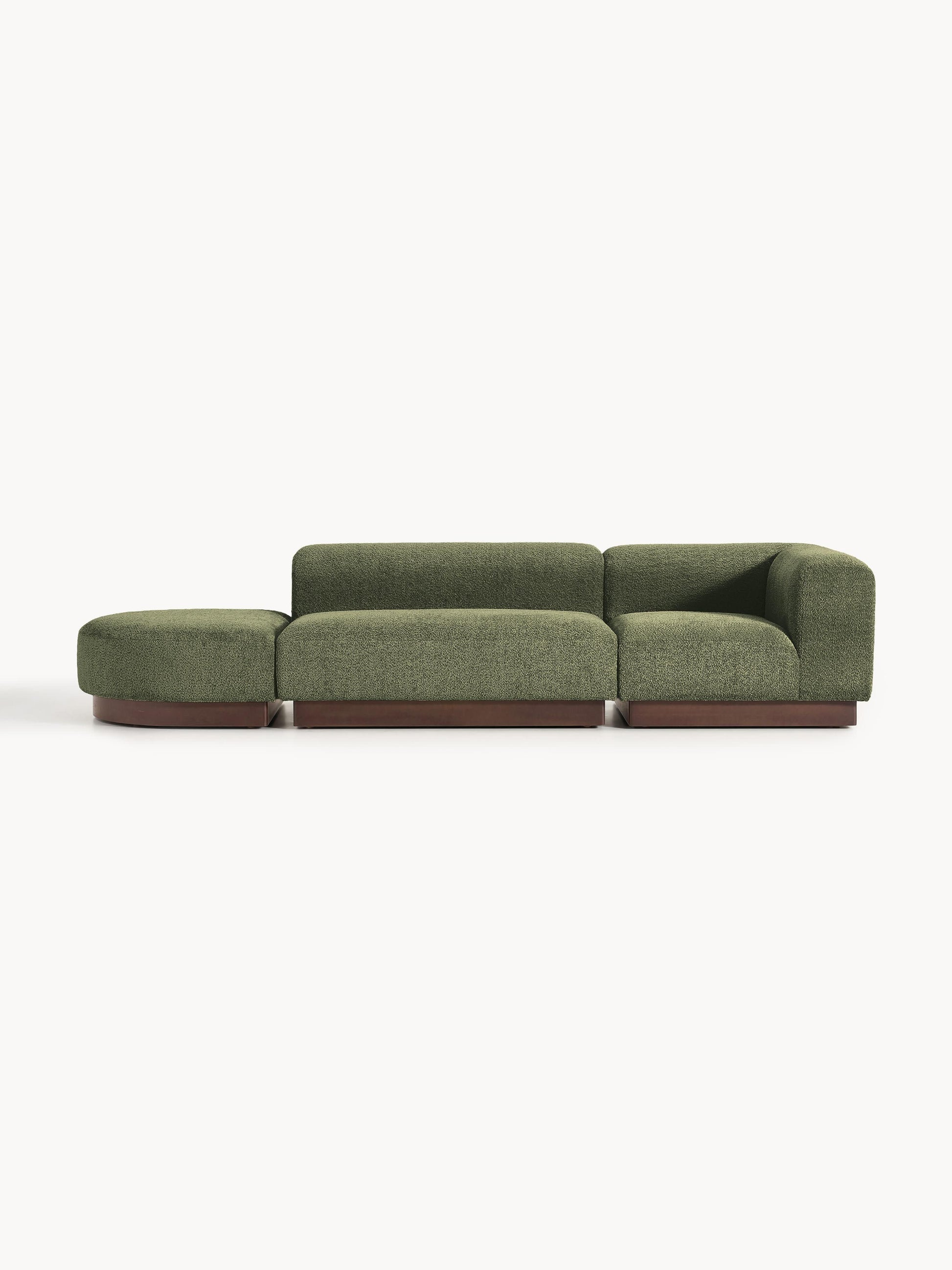 Draggery Natalie Teddy Bouclé Modular Ottoman with Stool (Left/Right)