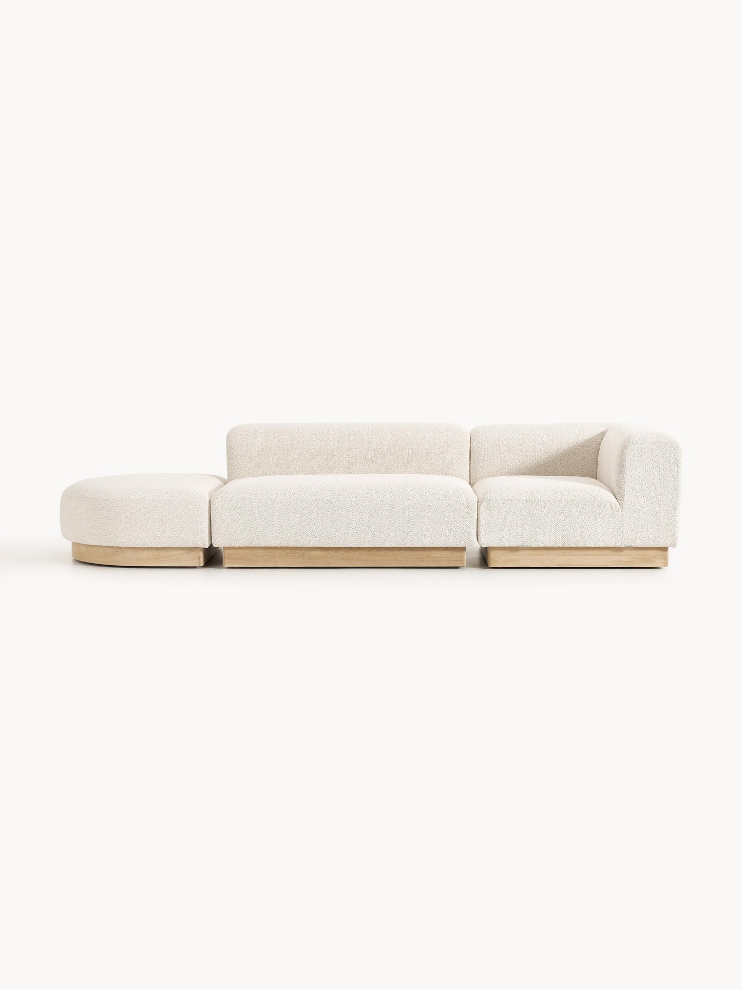 Draggery Natalie Teddy Bouclé Modular Ottoman with Stool (Left/Right)