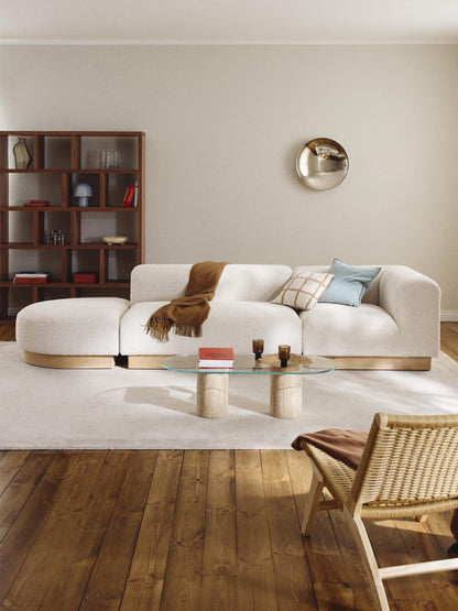 Draggery Natalie Teddy Bouclé Modular Ottoman with Stool (Left/Right)