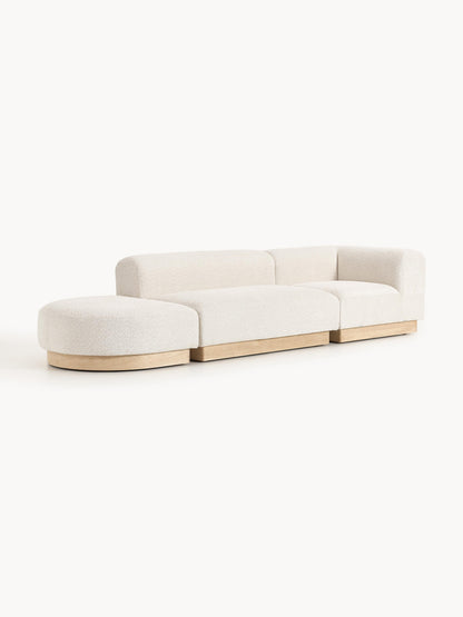 Draggery Natalie Teddy Bouclé Modular Ottoman with Stool (Left/Right)