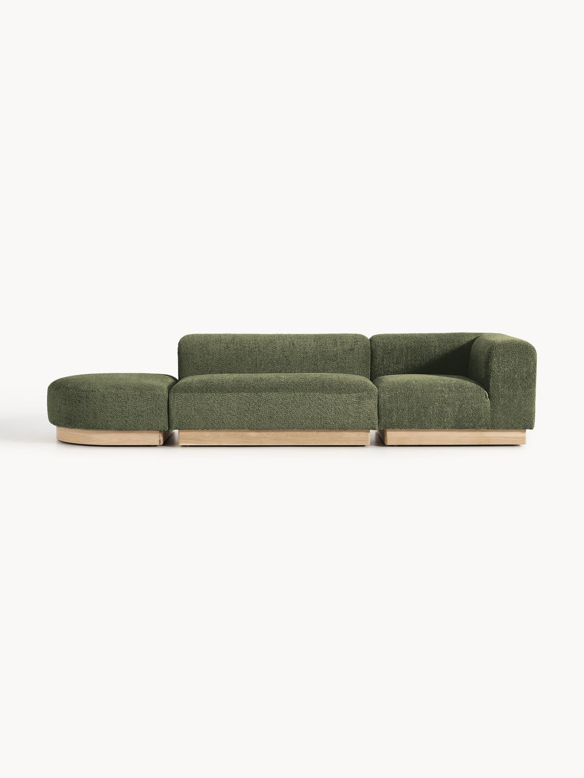 Draggery Natalie Teddy Bouclé Modular Ottoman with Stool (Left/Right)