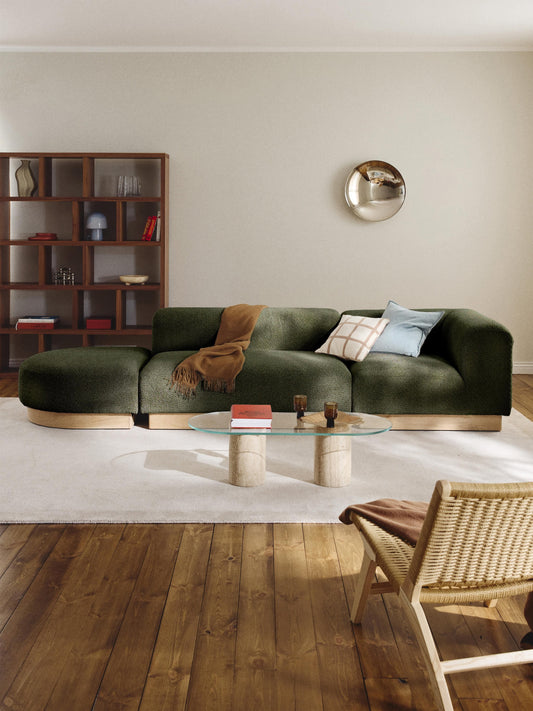 Draggery Natalie Teddy Bouclé Modular Ottoman with Stool (Left/Right)