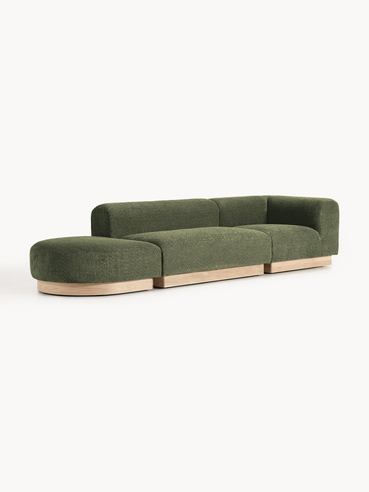 Draggery Natalie Teddy Bouclé Modular Ottoman with Stool (Left/Right)
