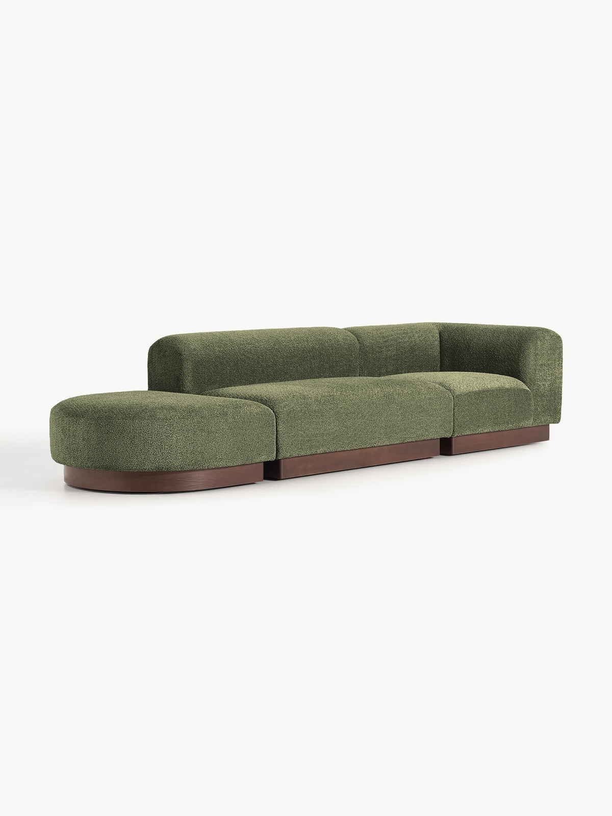 Draggery Natalie Teddy Bouclé Modular Ottoman with Stool (Left/Right)