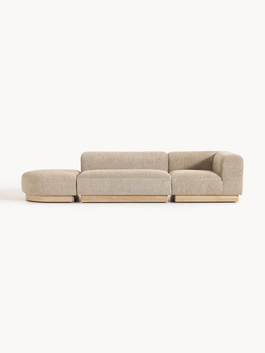 Draggery Natalie Teddy Bouclé Modular Ottoman with Stool (Left/Right)