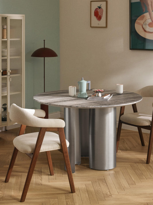 Draggery Noam Round Dining Table, Tabletop in Marble, Ø 120 cm