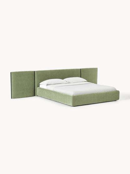 Draggery Otis Upholstered Bed Frame with Folding Headboard