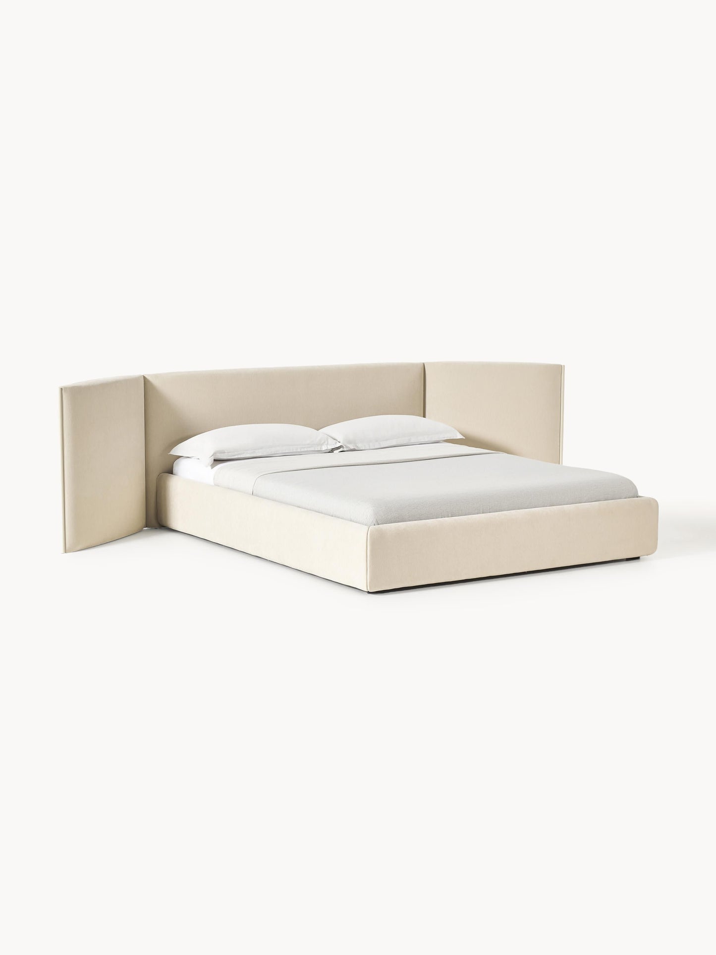 Draggery Otis Upholstered Bed Frame with Folding Headboard