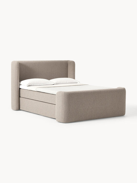 Draggery Perla Bouclé Box Spring Bed Frame