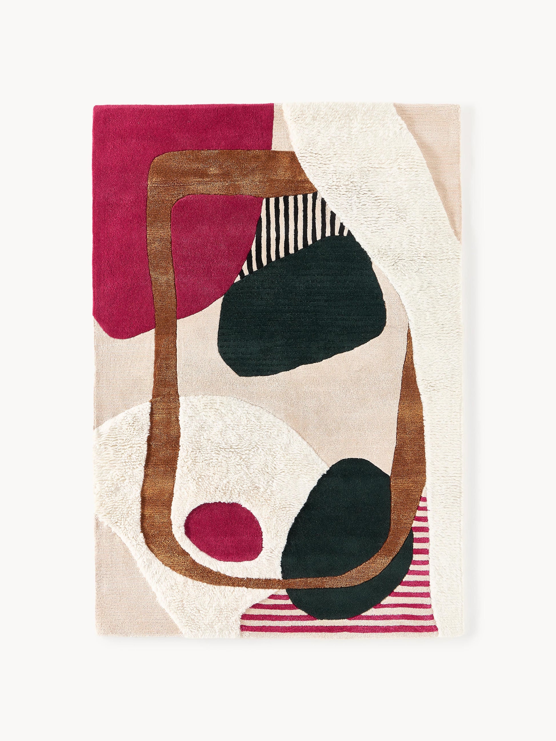 Draggery Rosco Wool Rug with High-Low Texture, Tufted by Hand