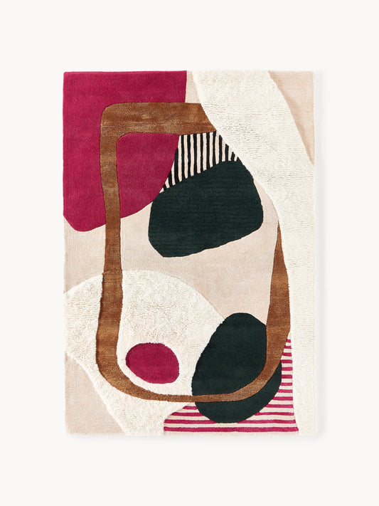 Draggery Rosco Wool Rug with High-Low Texture, Tufted by Hand