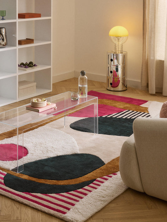 Draggery Rosco Wool Rug with High-Low Texture, Tufted by Hand