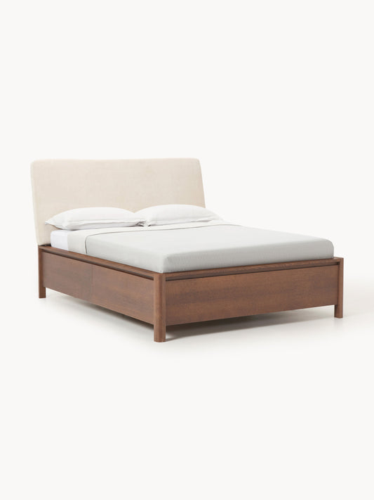 Draggery Santiago Bed, Wooden, with Upholstered Headboard and Drawers