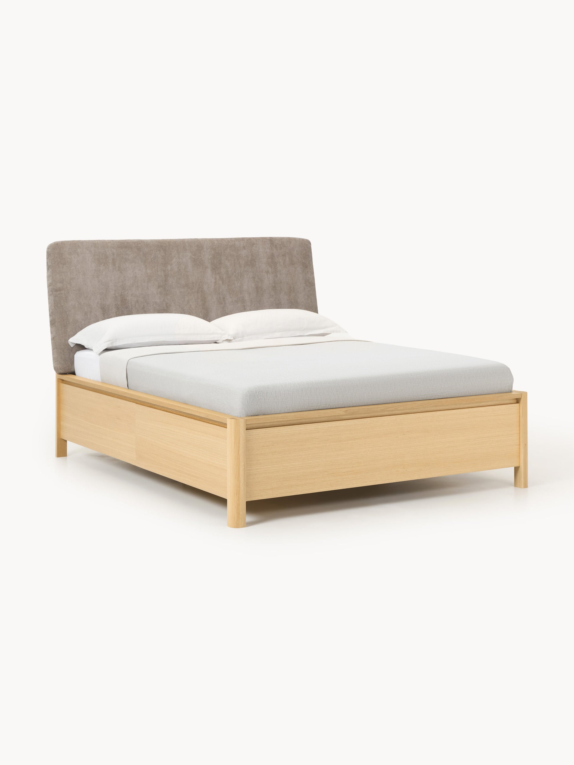 Draggery Santiago Bed, Wooden, with Upholstered Headboard and Drawers