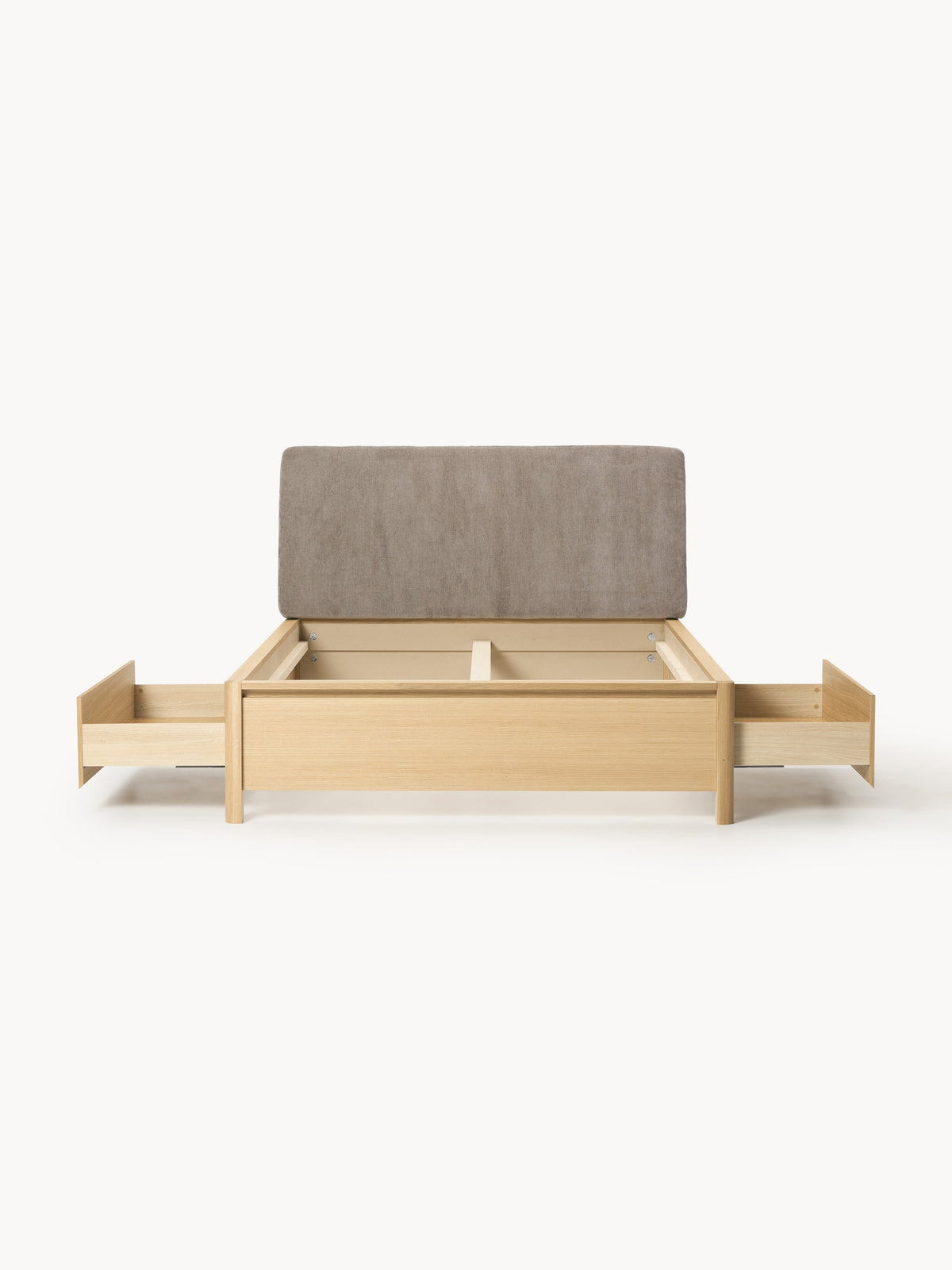 Draggery Santiago Bed, Wooden, with Upholstered Headboard and Drawers