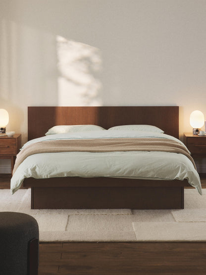 Draggery Sato Bed with Headboard and Drawers, Wooden