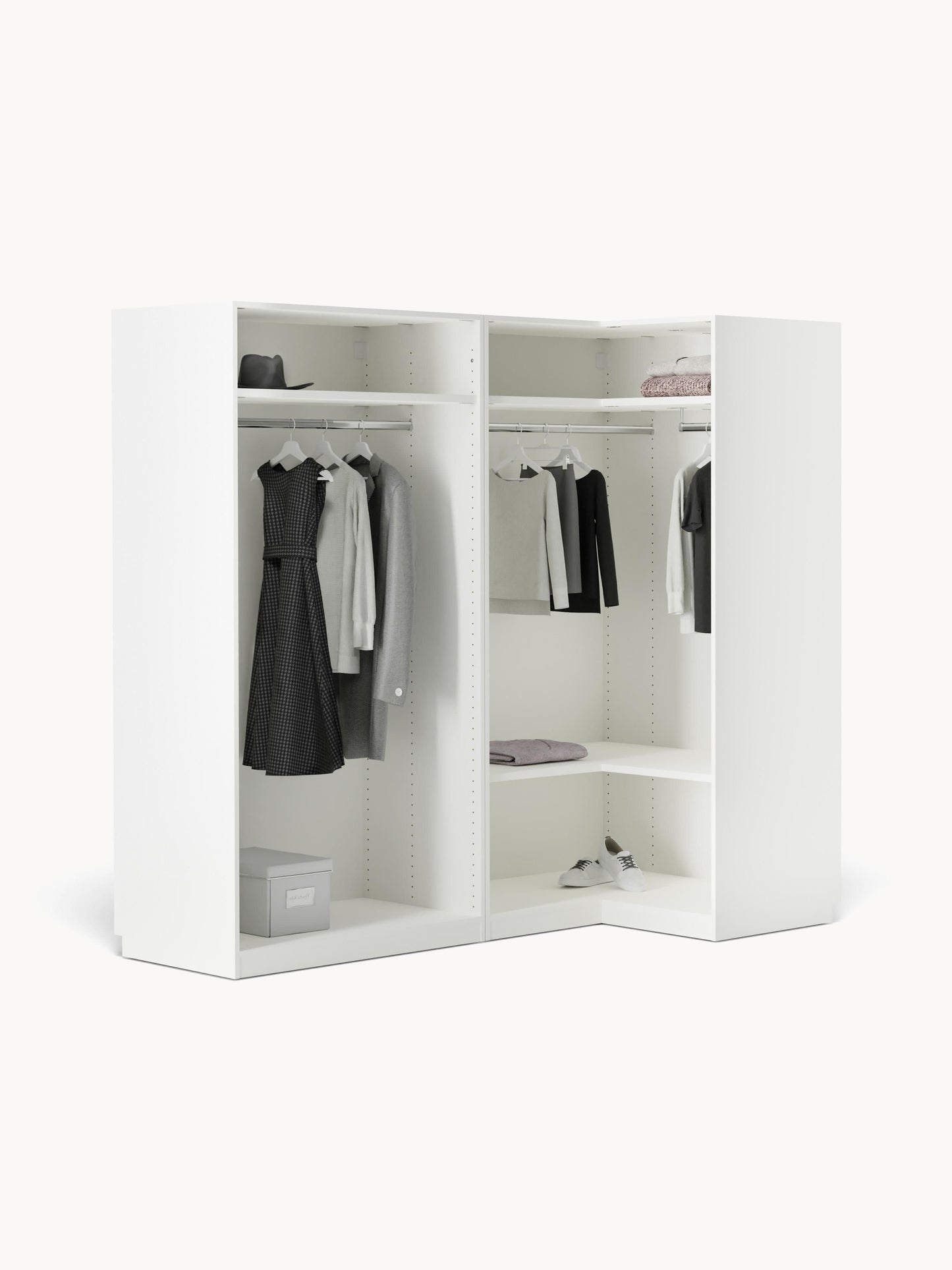 Draggery Simone Modular Wardrobe, Corner, 215 cm Wide, in Various Sizes