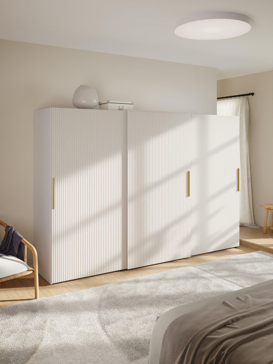 Draggery Simone Wardrobe with Sliding Doors, Modular, 300 cm Wide, in Various Sizes