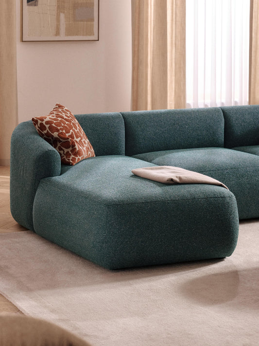 Draggery Sofia Corner Module with Chaise in Bouclé