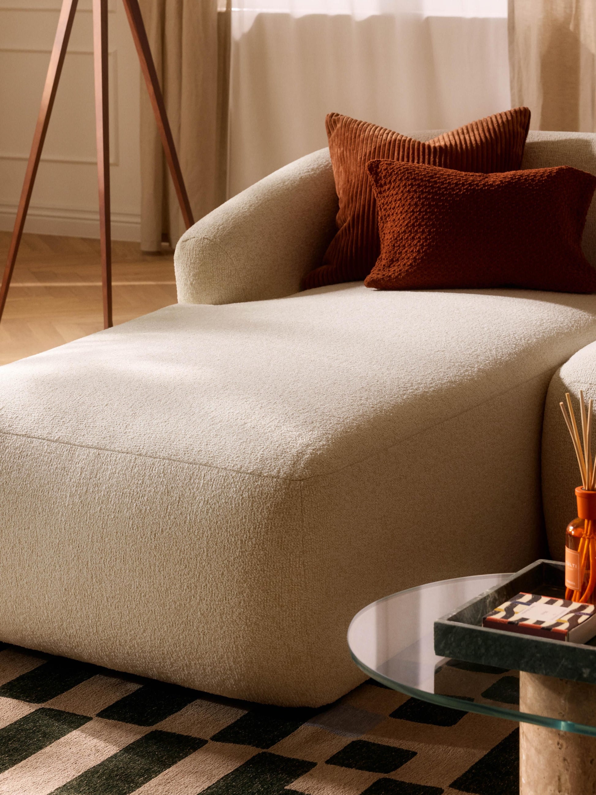 Draggery Sofia Corner Module with Chaise in Bouclé