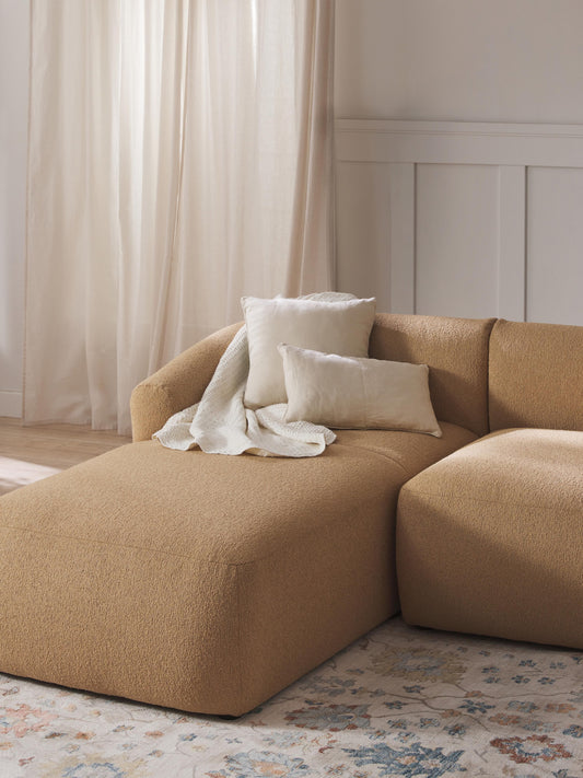 Draggery Sofia Corner Module with Chaise in Bouclé