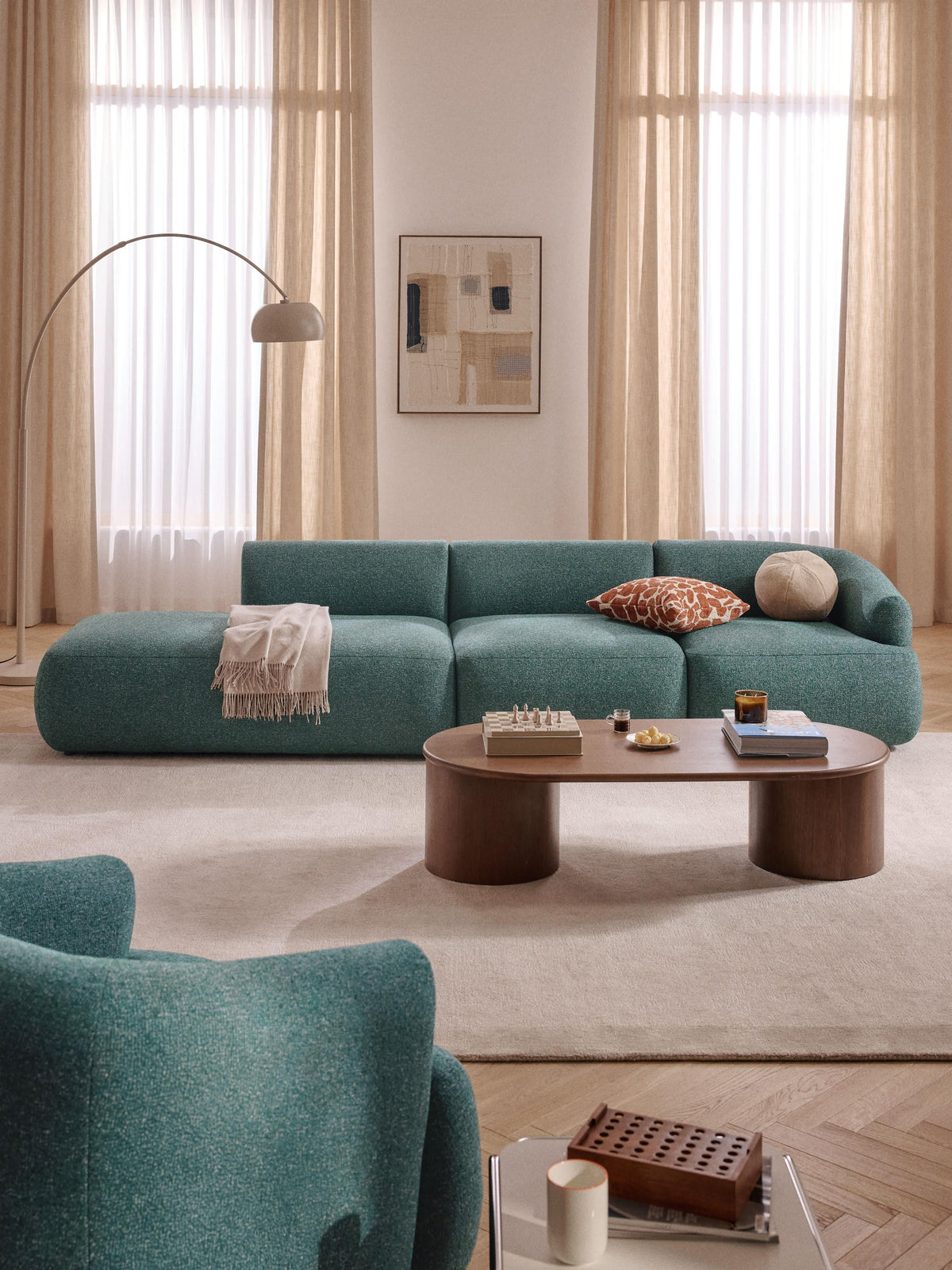 Draggery Sofia Modular Chaise with Bouclé Cover (2-Seater)