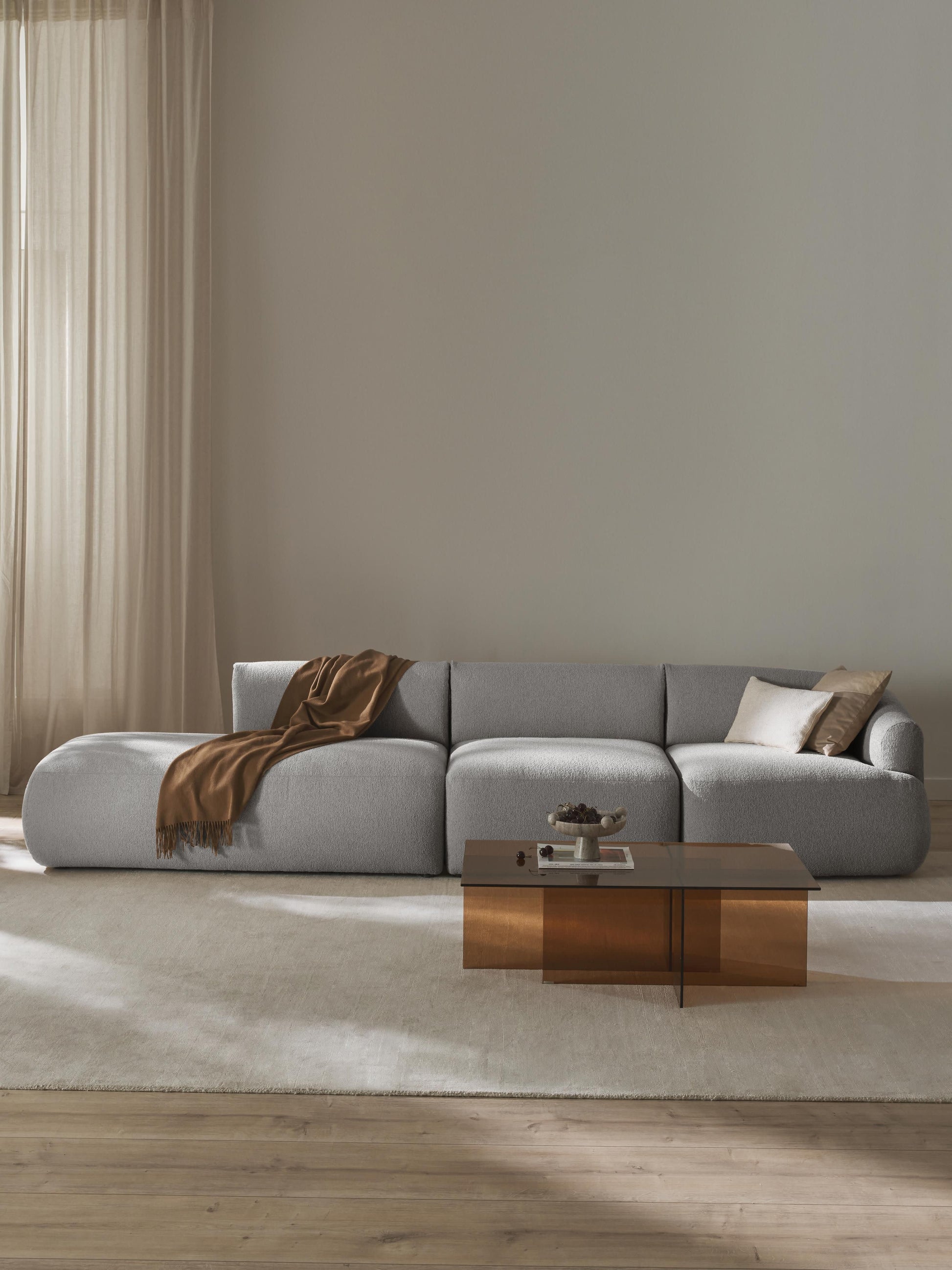 Draggery Sofia Modular Chaise with Bouclé Cover (2-Seater)