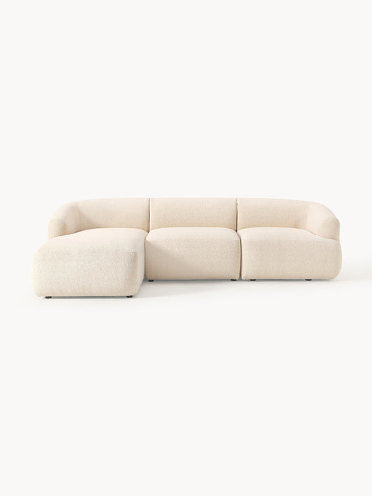 Draggery Sofia Modular Corner Sofa with Bouclé Cover, 3-Seater