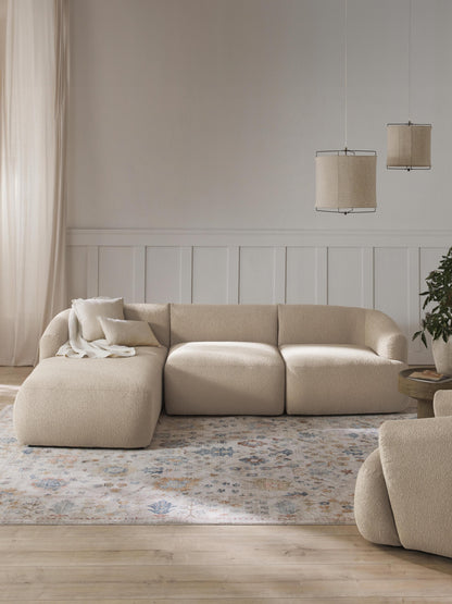 Draggery Sofia Modular Corner Sofa with Bouclé Cover, 3-Seater