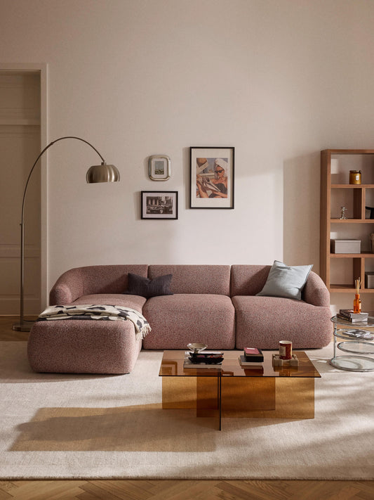 Draggery Sofia Modular Corner Sofa with Bouclé Cover, 3-Seater
