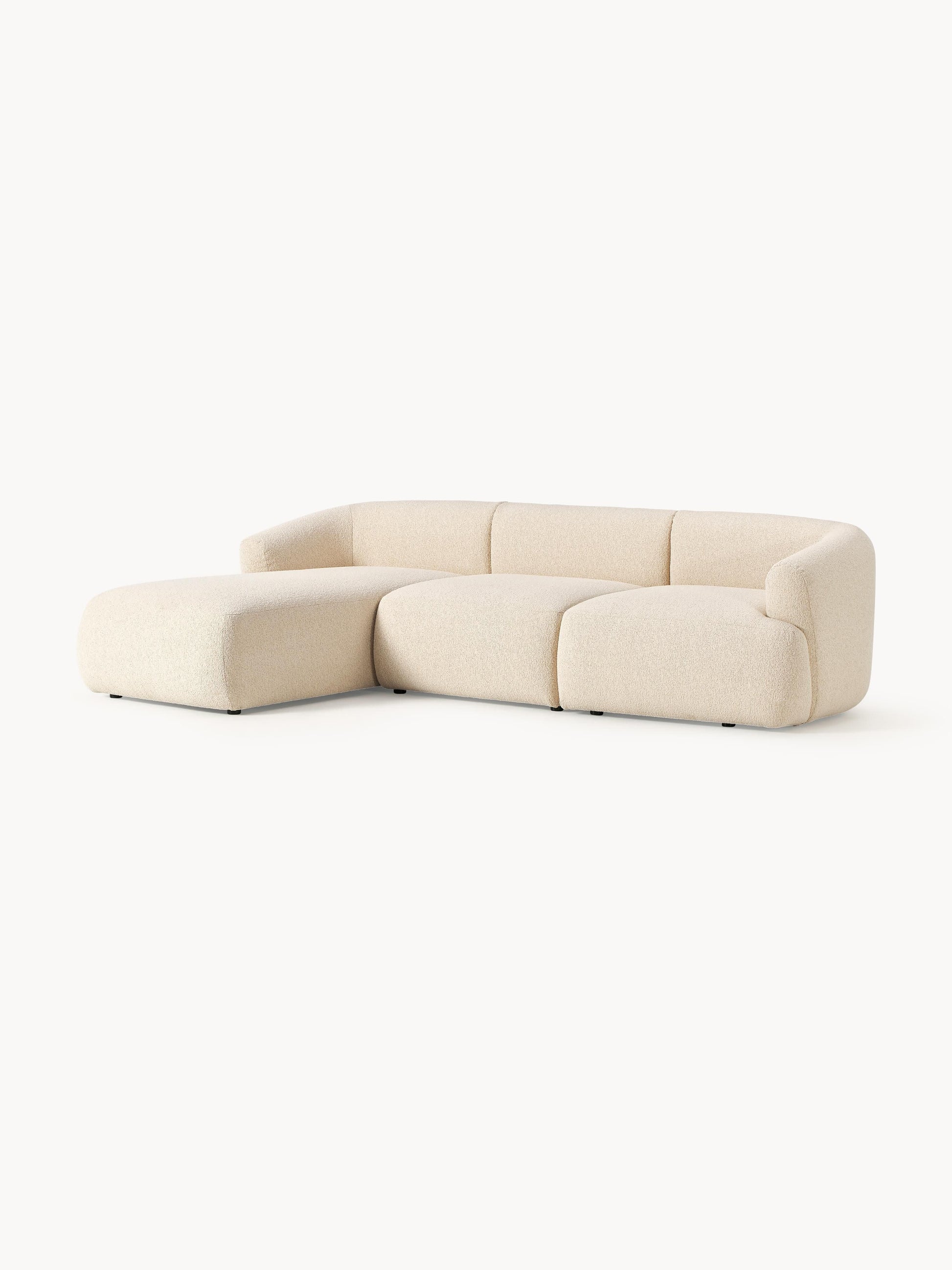 Draggery Sofia Modular Corner Sofa with Bouclé Cover, 3-Seater