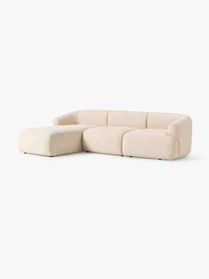 Draggery Sofia Modular Corner Sofa with Bouclé Cover, 3-Seater