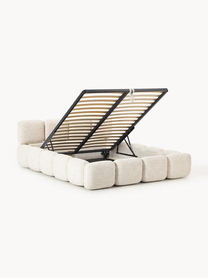 Draggery Tayla Upholstered Bed with Storage, Bouclé